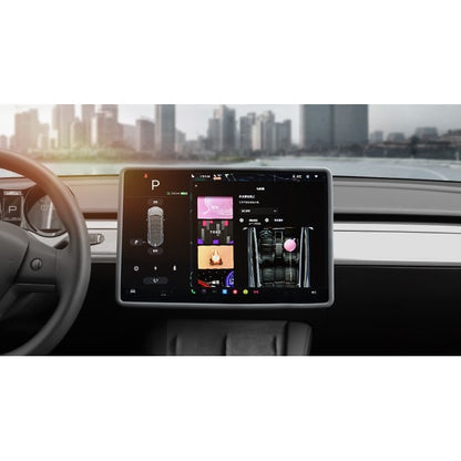 Husa de Protectie Margini Ecran Frontal Tesla, Flipp, Compatibil cu Tesla Model 3/Y, din TPE, Gri-4