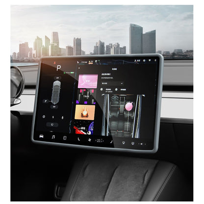 Husa de Protectie Margini Ecran Frontal Tesla, Flipp, Compatibil cu Tesla Model 3/Y, din TPE, Gri-6