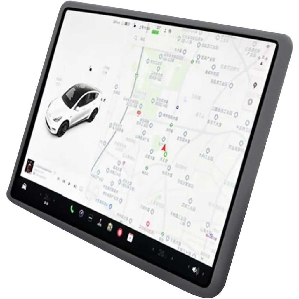Husa de Protectie Margini Ecran Frontal Tesla, Flipp, Compatibil cu Tesla Model 3/Y, din TPE, Gri-1