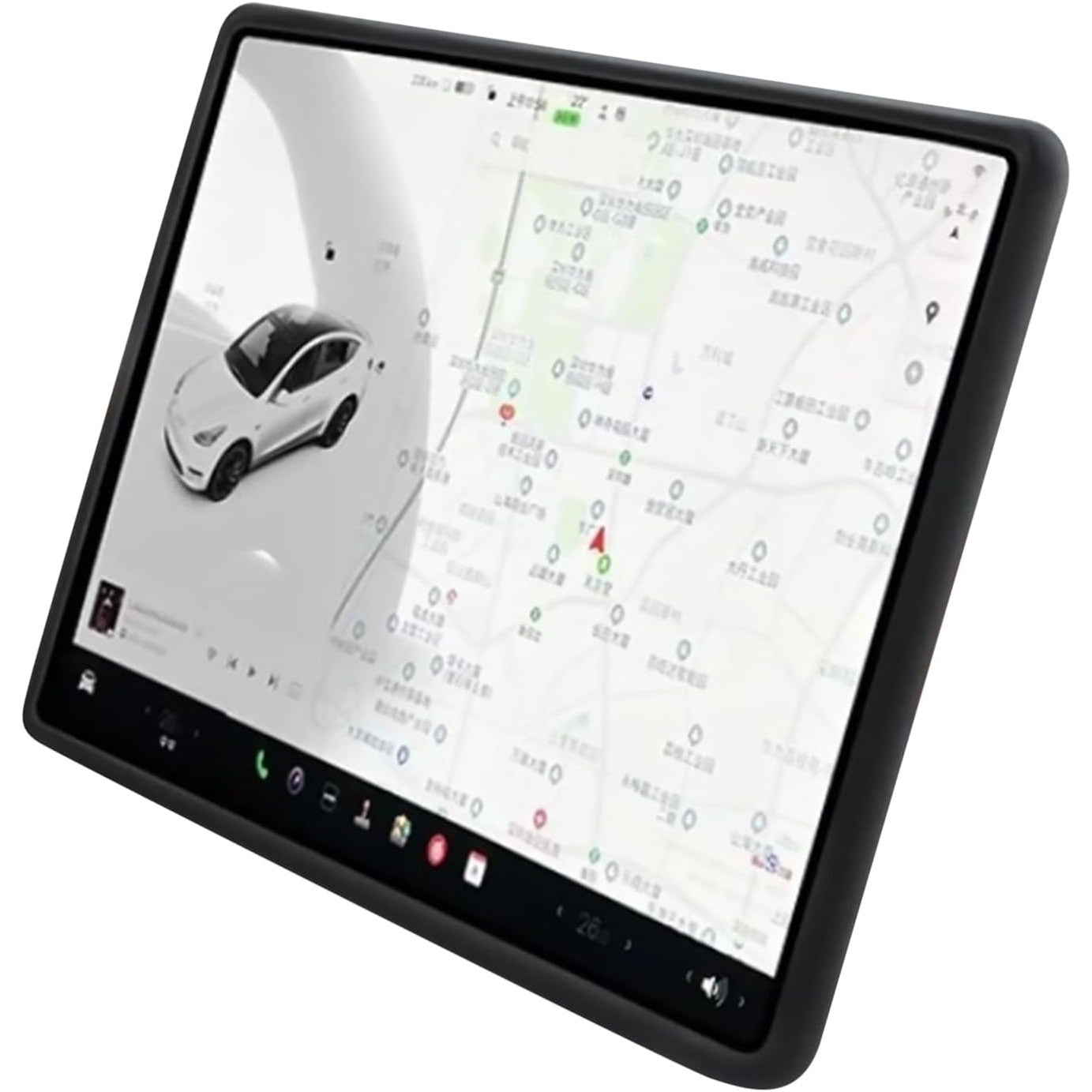 Husa de Protectie Margini Ecran Frontal Tesla, Flipp, Compatibil cu Tesla Model 3/Y, din TPE, Negru-3