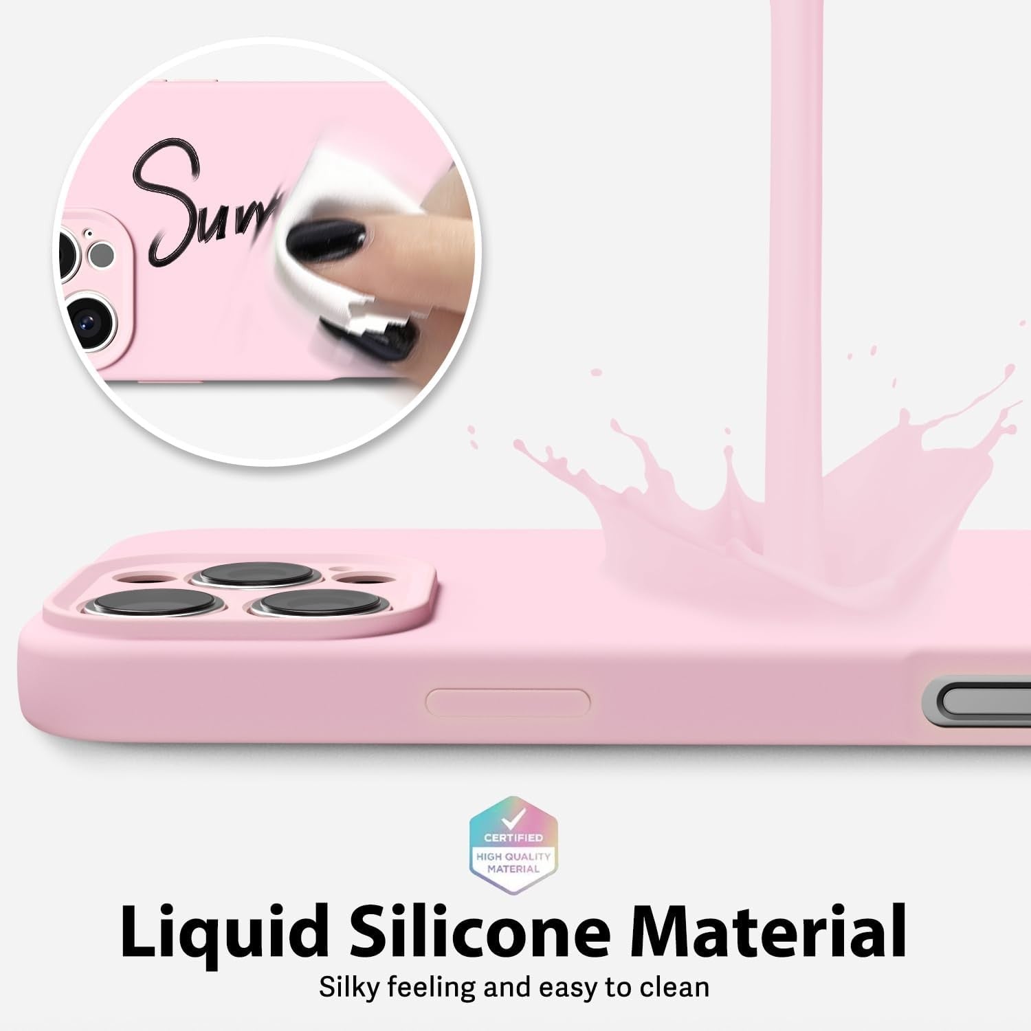 Husa de Protectie Matte TPU, Flippy, pentru Apple iPhone 16 Pro Max, Protectie Camera, Antisoc, Antizgariere, Antialunecare, Acoperire Completa, Roz-2