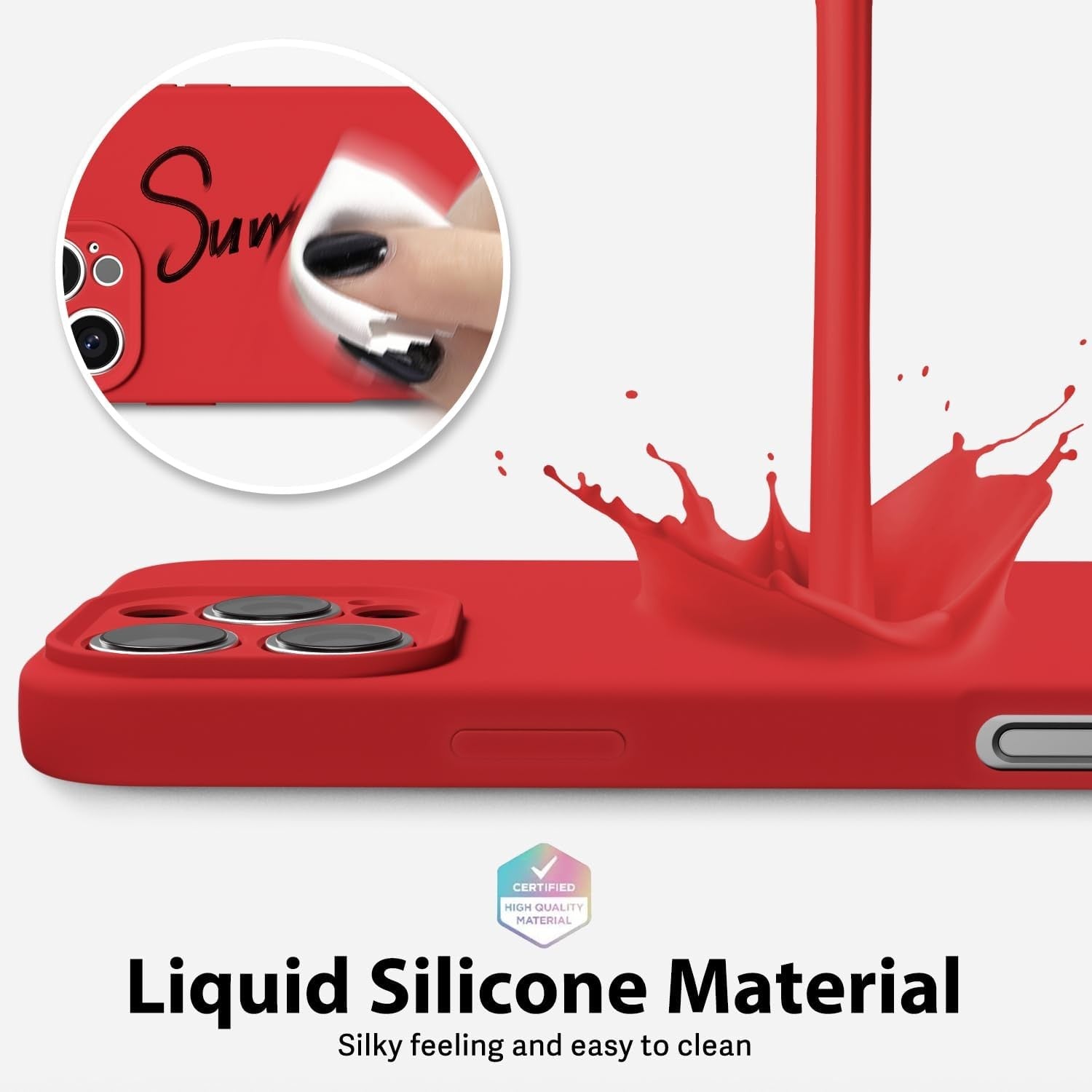Husa de Protectie Matte TPU, Flippy, pentru Apple iPhone 16 Pro Max, Protectie Camera, Antisoc, Antizgariere, Antialunecare, Acoperire Completa, Rosu-2