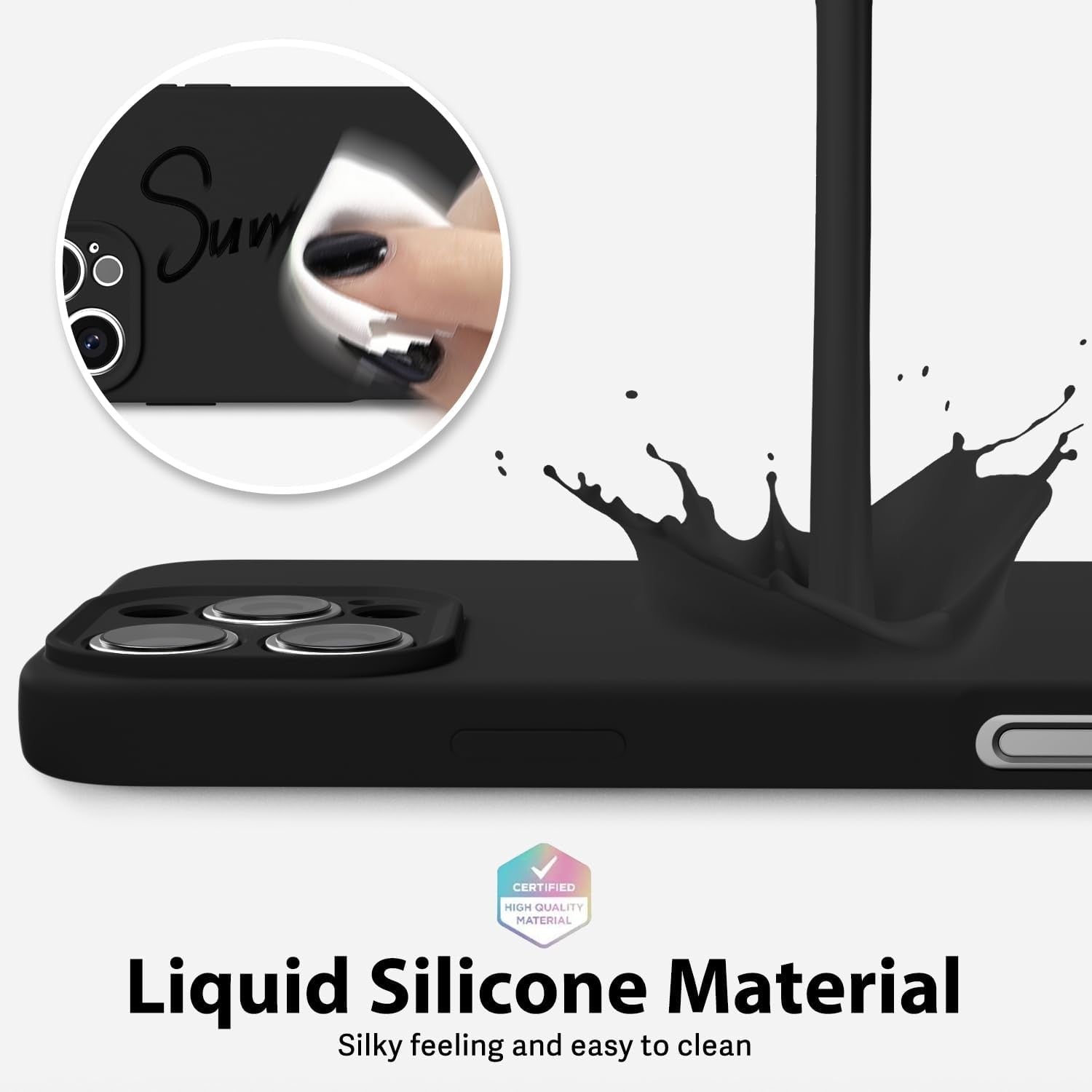 Husa de Protectie Matte TPU, Flippy, pentru Apple iPhone 16 Pro Max, Protectie Camera, Antisoc, Antizgariere, Antialunecare, Acoperire Completa, Negru-2