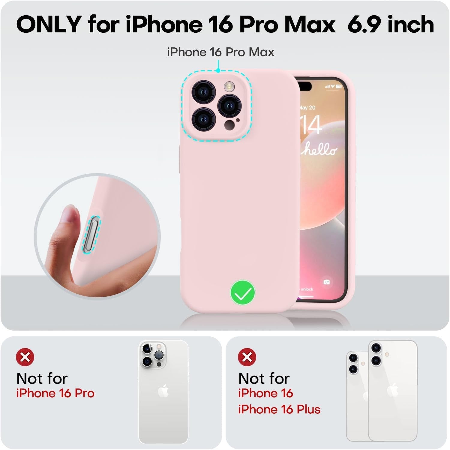 Husa de Protectie Matte TPU, Flippy, pentru Apple iPhone 16 Pro Max, Protectie Camera, Antisoc, Antizgariere, Antialunecare, Acoperire Completa, Roz-5