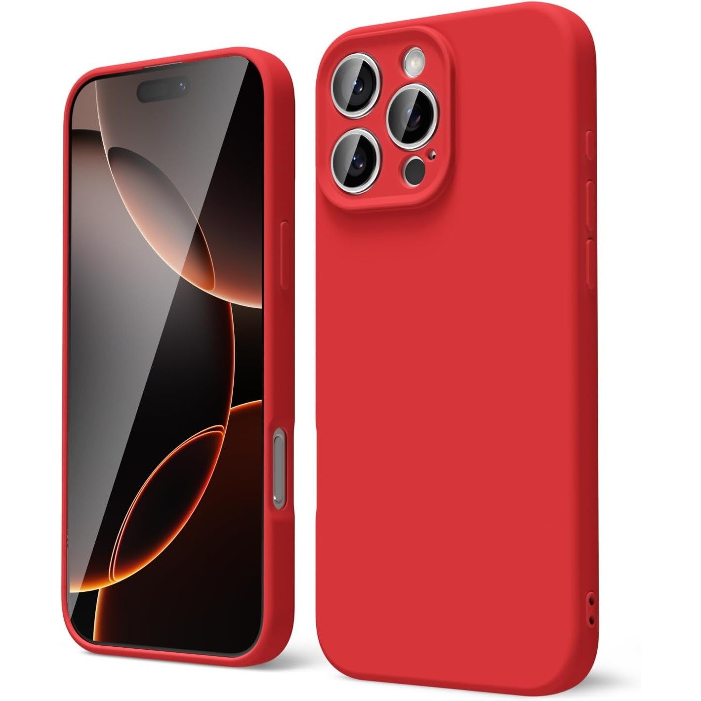 Husa de Protectie Matte TPU, Flippy, pentru Apple iPhone 16 Pro Max, Protectie Camera, Antisoc, Antizgariere, Antialunecare, Acoperire Completa, Rosu-0