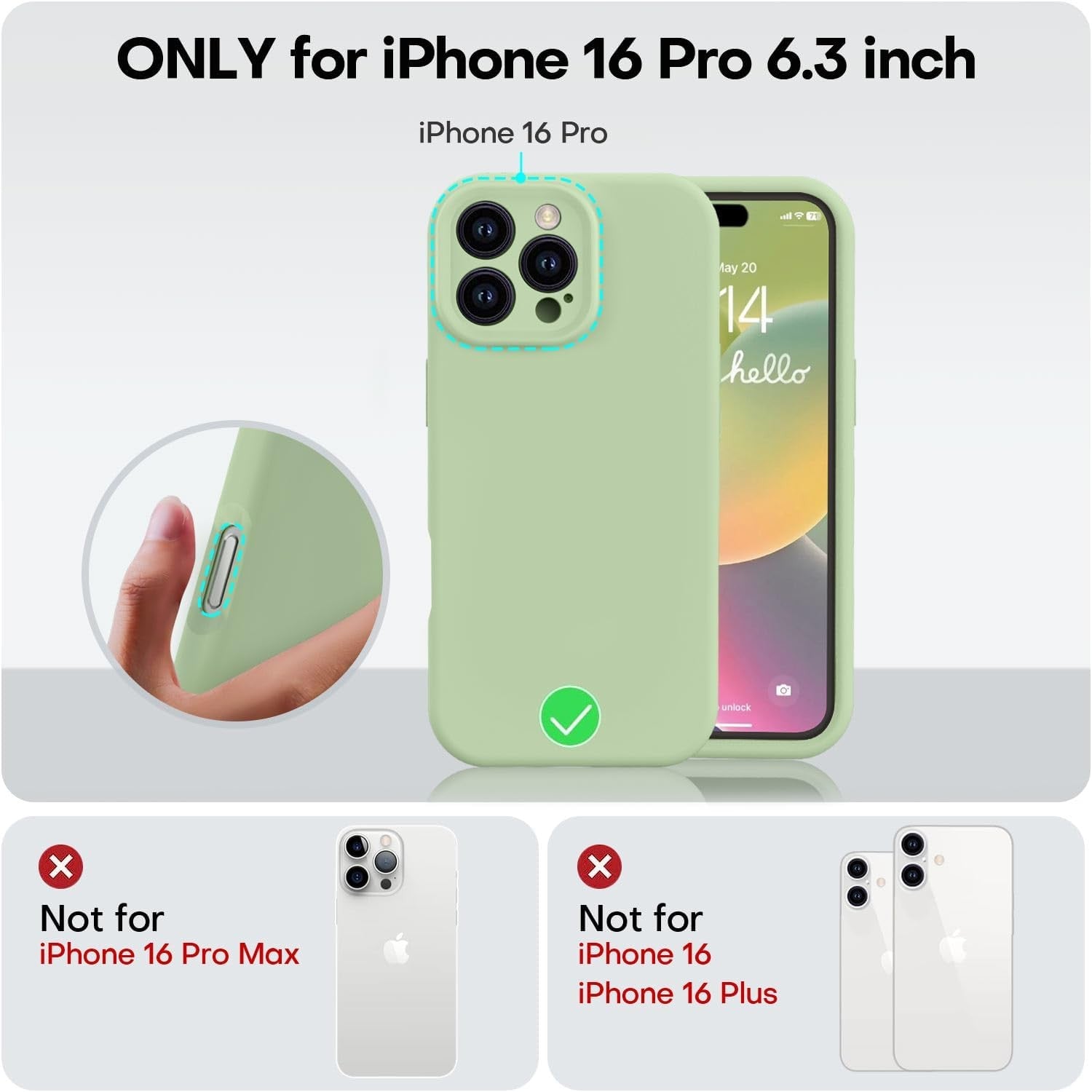 Husa de Protectie Matte TPU, Flippy, pentru Apple iPhone 16 Pro, Protectie Camera, Antisoc, Antizgariere, Antialunecare, Acoperire Completa, Verde-2