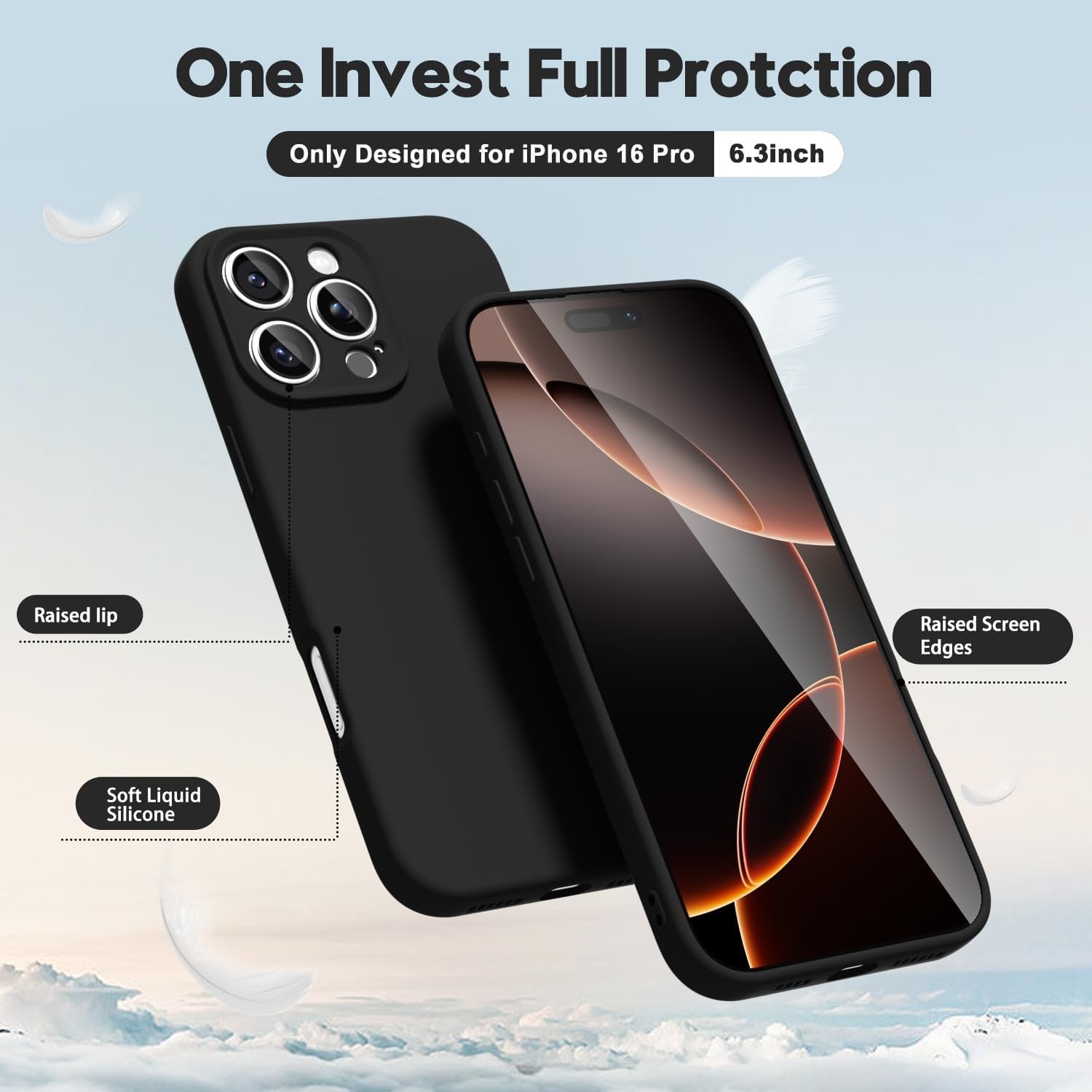 Husa de Protectie Matte TPU, Flippy, pentru Apple iPhone 16 Pro, Protectie Camera, Antisoc, Antizgariere, Antialunecare, Acoperire Completa, Negru-3