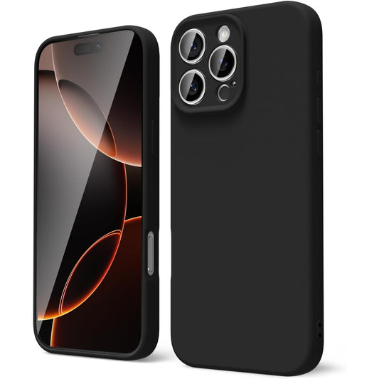 Husa de Protectie Matte TPU, Flippy, pentru Apple iPhone 16 Pro, Protectie Camera, Antisoc, Antizgariere, Antialunecare, Acoperire Completa, Negru-0