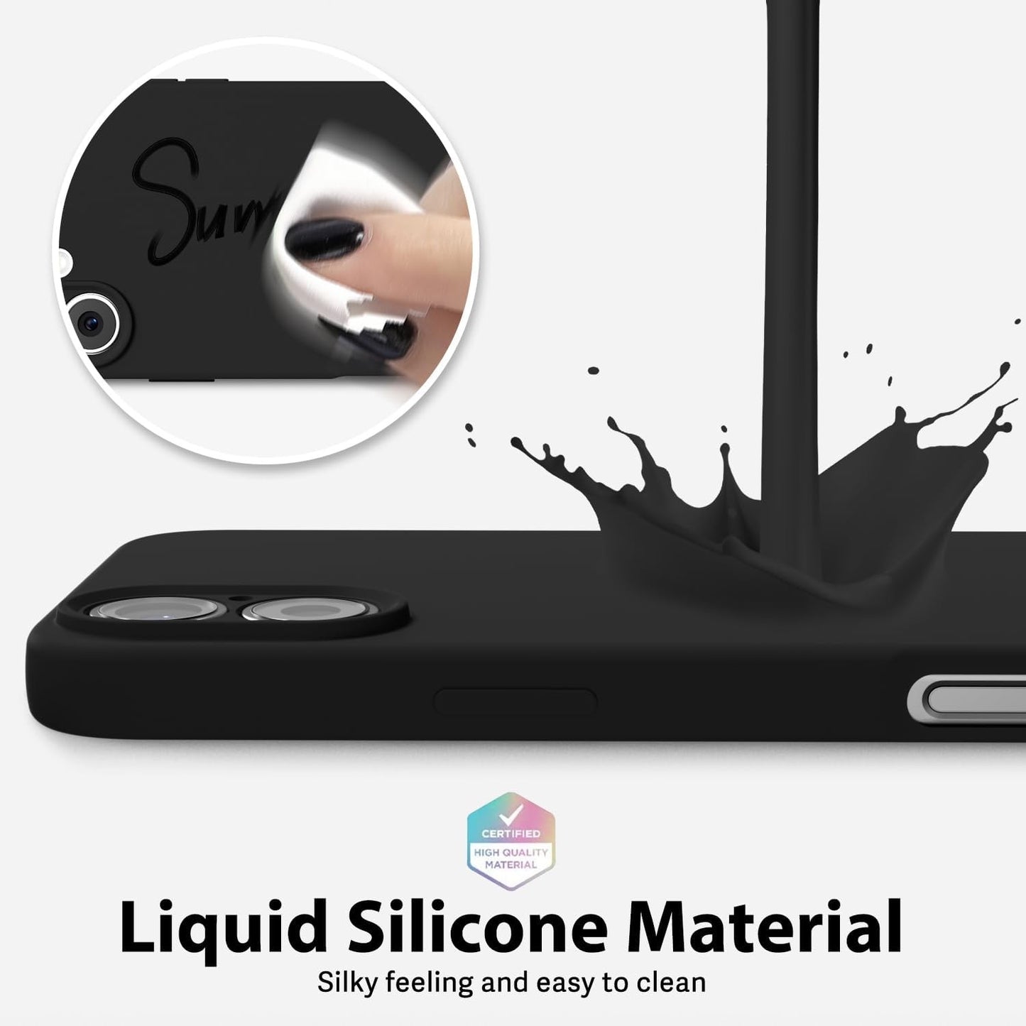 Husa de Protectie Matte TPU, Flippy, pentru Apple iPhone 16, Protectie Camera, Antisoc, Antizgariere, Antialunecare, Acoperire Completa, Negru-2