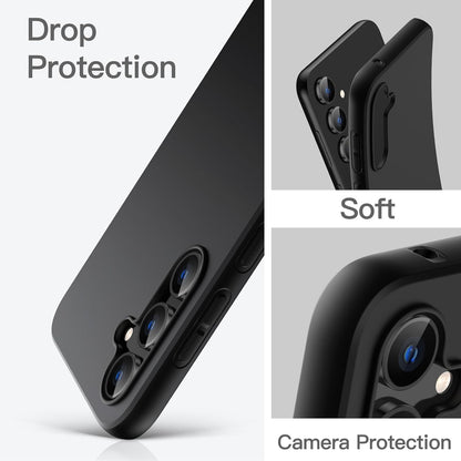 Husa de Protectie Matte TPU, Flippy, pentru Samsung Galaxy S23 FE 5G, Protectie Camera, Antisoc, Antizgariere, Antialunecare, Acoperire Completa, Negru-3