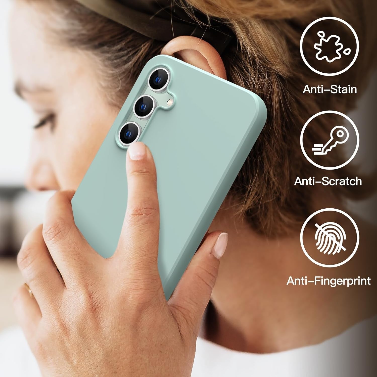 Husa de Protectie Matte TPU, Flippy, pentru Samsung Galaxy S23 FE 5G, Protectie Camera, Antisoc, Antizgariere, Antialunecare, Acoperire Completa, Verde-1