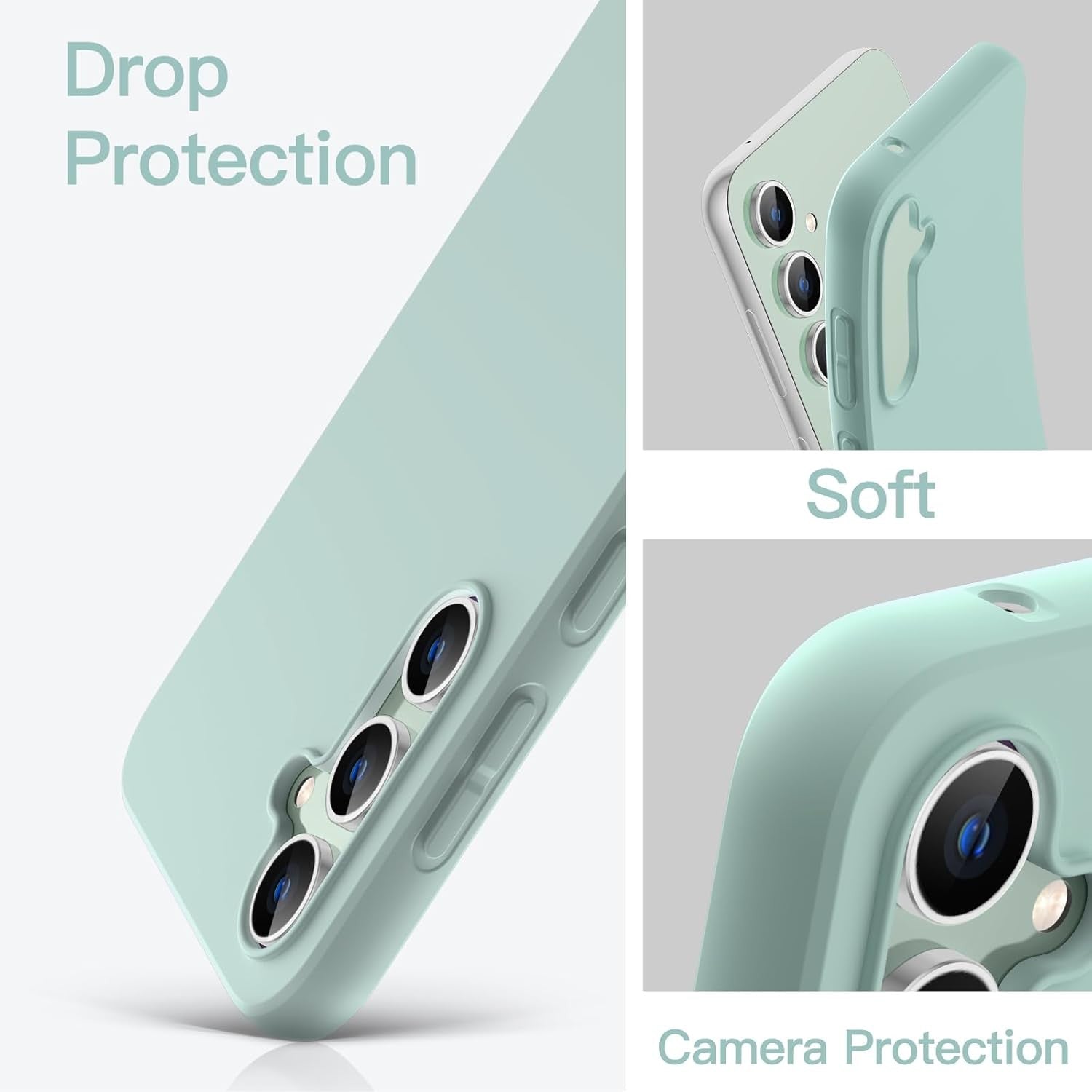 Husa de Protectie Matte TPU, Flippy, pentru Samsung Galaxy S23 FE 5G, Protectie Camera, Antisoc, Antizgariere, Antialunecare, Acoperire Completa, Verde-3