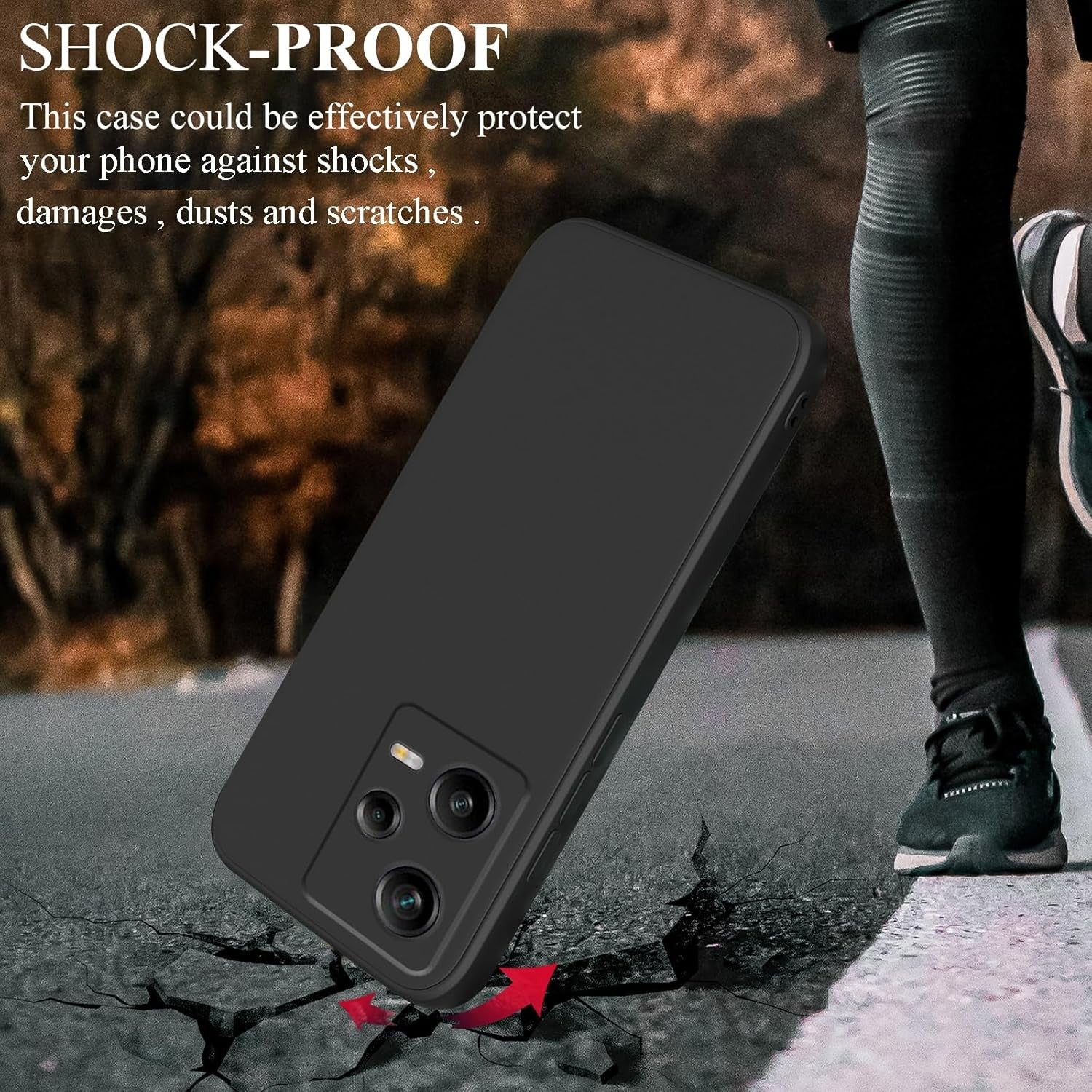 Husa de Protectie Matte TPU, Flippy, pentru Xiaomi Redmi 12 Pro, Protectie Camera, Antisoc, Antizgariere, Antialunecare, Acoperire Completa, Negru-3
