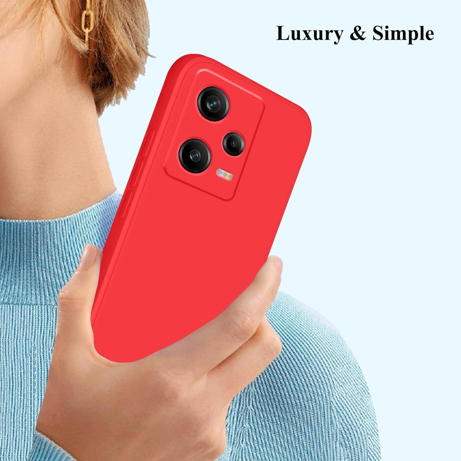 Husa de Protectie Matte TPU, Flippy, pentru Xiaomi Redmi 12 Pro, Protectie Camera, Antisoc, Antizgariere, Antialunecare, Acoperire Completa, Rosu-1