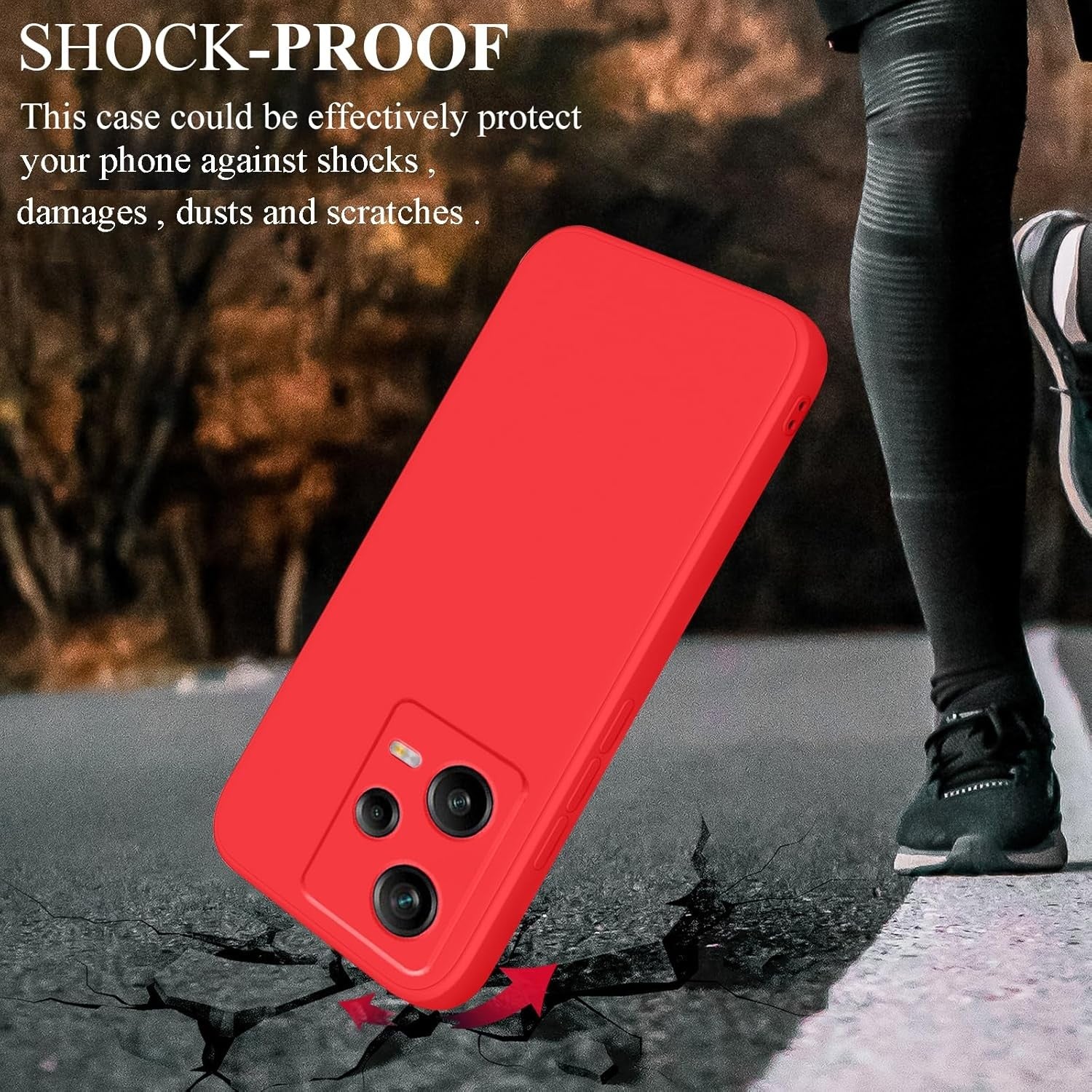 Husa de Protectie Matte TPU, Flippy, pentru Xiaomi Redmi 12 Pro, Protectie Camera, Antisoc, Antizgariere, Antialunecare, Acoperire Completa, Rosu-2