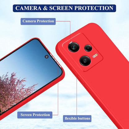 Husa de Protectie Matte TPU, Flippy, pentru Xiaomi Redmi 12 Pro, Protectie Camera, Antisoc, Antizgariere, Antialunecare, Acoperire Completa, Rosu-3