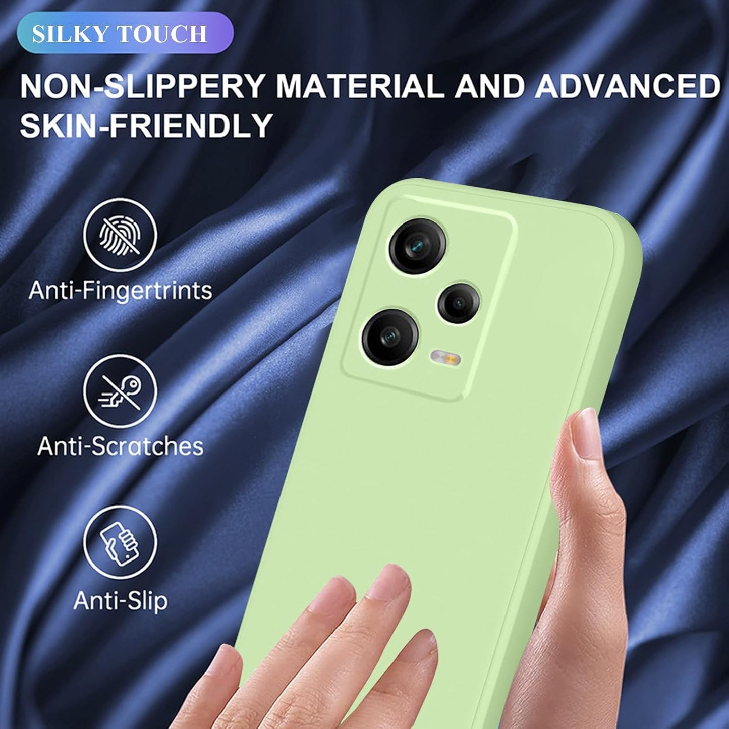 Husa de Protectie Matte TPU, Flippy, pentru Xiaomi Redmi 12 Pro, Protectie Camera, Antisoc, Antizgariere, Antialunecare, Acoperire Completa, Verde-1