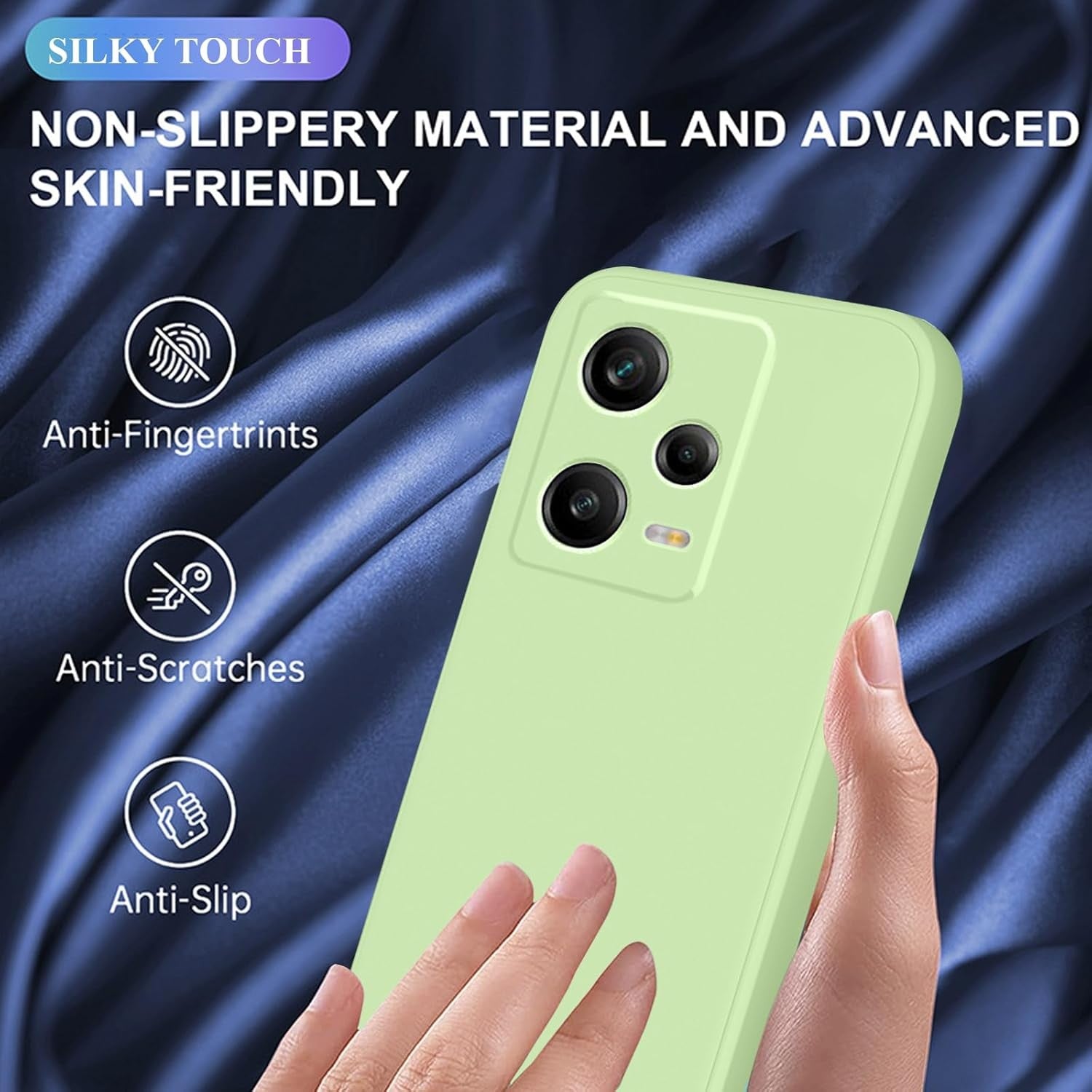 Husa de Protectie Matte TPU, Flippy, pentru Xiaomi Redmi 12 Pro, Protectie Camera, Antisoc, Antizgariere, Antialunecare, Acoperire Completa, Verde-1