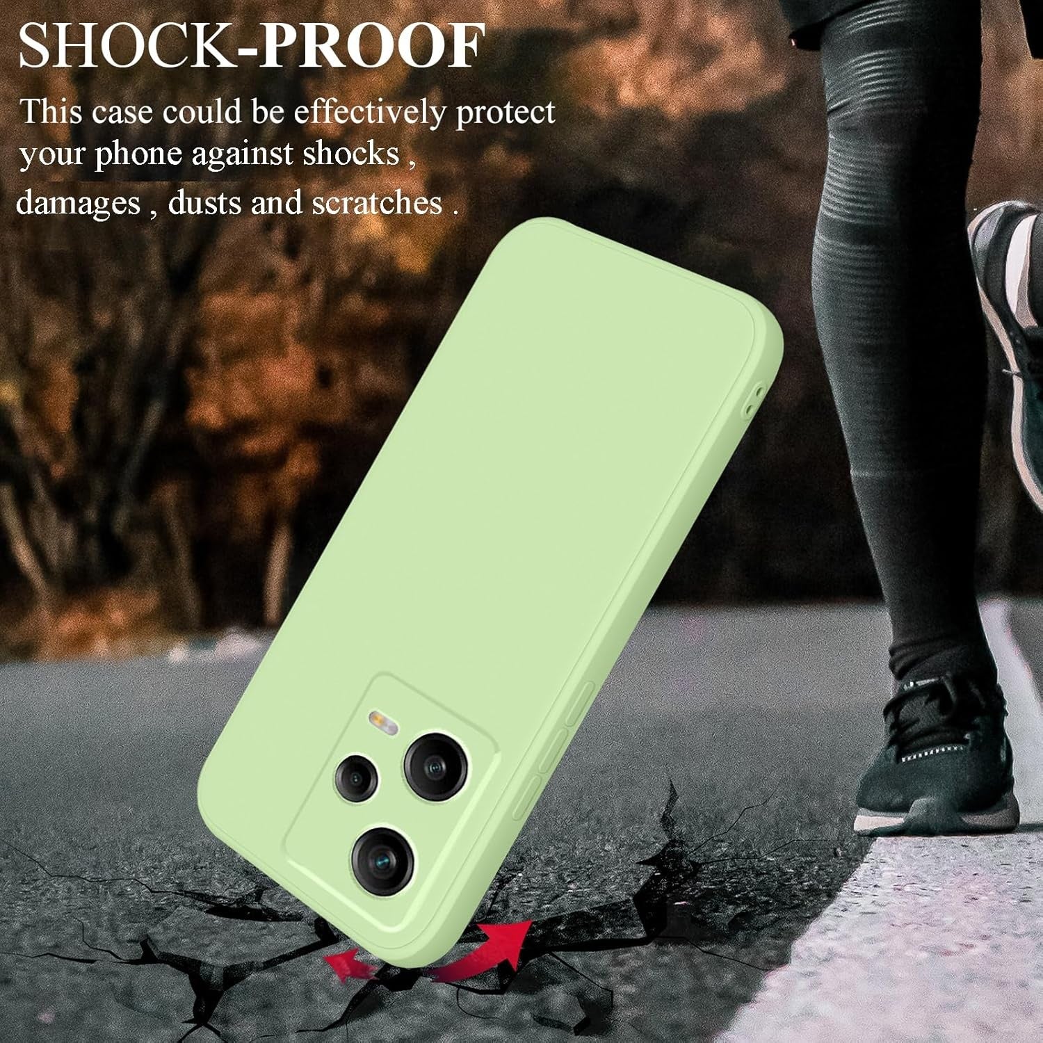 Husa de Protectie Matte TPU, Flippy, pentru Xiaomi Redmi 12 Pro, Protectie Camera, Antisoc, Antizgariere, Antialunecare, Acoperire Completa, Verde-3