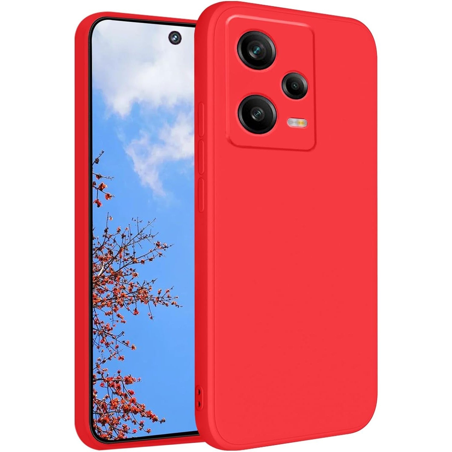 Husa de Protectie Matte TPU, Flippy, pentru Xiaomi Redmi 12 Pro, Protectie Camera, Antisoc, Antizgariere, Antialunecare, Acoperire Completa, Rosu-0