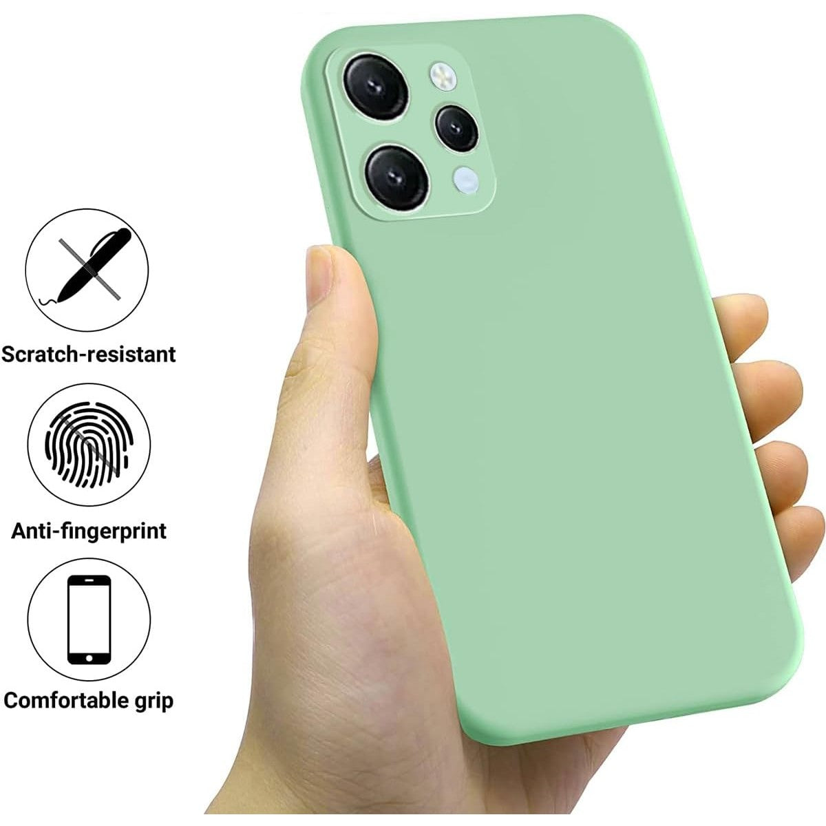 Husa de Protectie Matte TPU, Flippy, pentru Xiaomi Redmi 12, Protectie Camera, Antisoc, Antizgariere, Antialunecare, Acoperire Completa, Verde-4