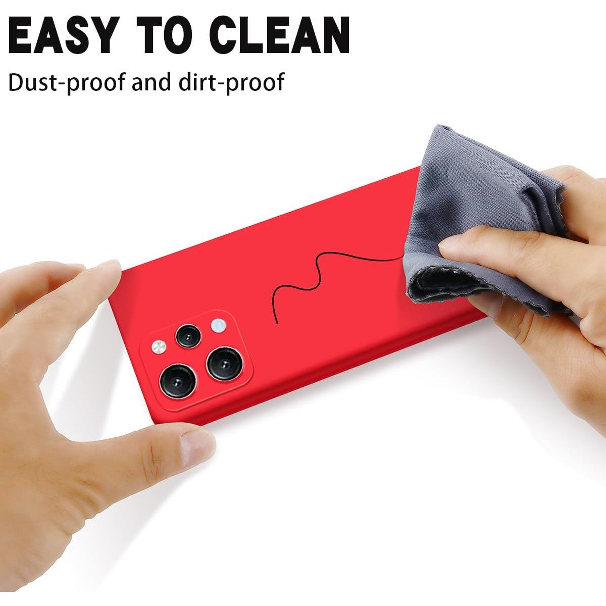 Husa de Protectie Matte TPU, Flippy, pentru Xiaomi Redmi 12, Protectie Camera, Antisoc, Antizgariere, Antialunecare, Acoperire Completa, Rosu-1