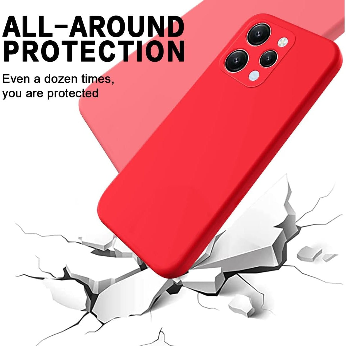 Husa de Protectie Matte TPU, Flippy, pentru Xiaomi Redmi 12, Protectie Camera, Antisoc, Antizgariere, Antialunecare, Acoperire Completa, Rosu-3