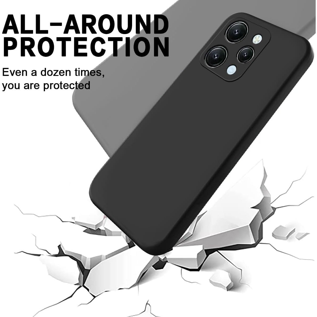Husa de Protectie Matte TPU, Flippy, pentru Xiaomi Redmi 12, Protectie Camera, Antisoc, Antizgariere, Antialunecare, Acoperire Completa, Negru-2