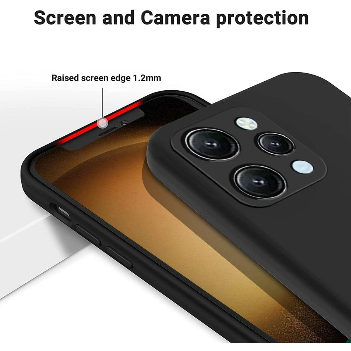 Husa de Protectie Matte TPU, Flippy, pentru Xiaomi Redmi 12, Protectie Camera, Antisoc, Antizgariere, Antialunecare, Acoperire Completa, Negru-3