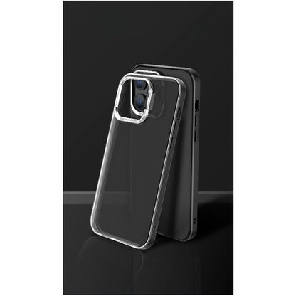 Husa de protectie pentru iPhone 14, cu suport metalic pentru camera, Bracket Series, Flippy, Protectie Antisoc, PC mat, silicon moale pe margini, Negru-2