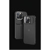 Husa de protectie pentru iPhone 14, cu suport metalic pentru camera, Bracket Series, Flippy, Protectie Antisoc, PC mat, silicon moale pe margini, Negru-0