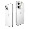 Husa de protectie pentru iPhone 14, cu suport metalic pentru camera, Bracket Series, Flippy, Protectie Antisoc, PC mat, silicon moale pe margini, Transparent-0