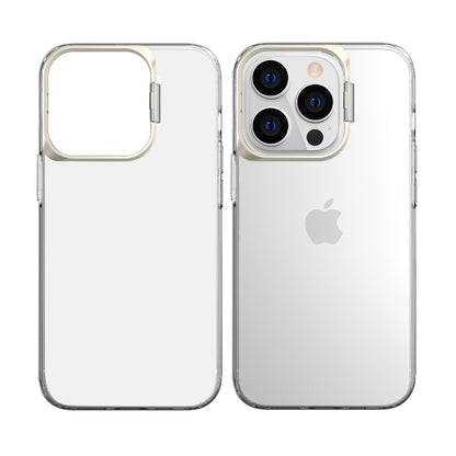 Husa de protectie pentru iPhone 14 Plus, cu suport metalic pentru camera, Bracket Series, Flippy, Protectie Antisoc, PC mat, silicon moale pe margini, Transparent-0