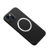 Husa de protectie pentru iPhone 14 Plus, Flippy, Magnetica, MagSafe, Carbon Fiber Protectie Antisoc, Negru-0