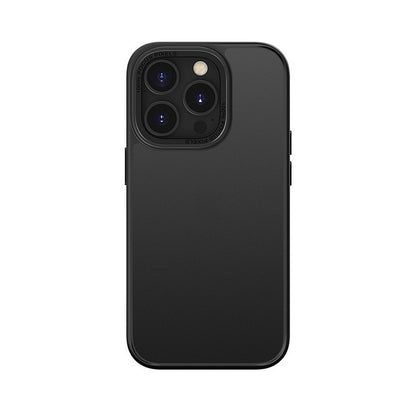 Husa de protectie pentru iPhone 14 Pro Max, cu suport metalic pentru camera, Bracket Series, Flippy, Protectie Antisoc, PC mat, silicon moale pe margini, Negru-1