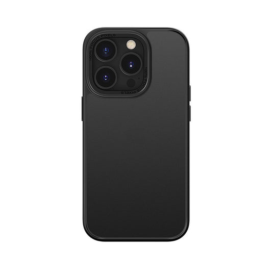 Husa de protectie pentru iPhone 14 Pro Max, cu suport metalic pentru camera, Bracket Series, Flippy, Protectie Antisoc, PC mat, silicon moale pe margini, Negru-1