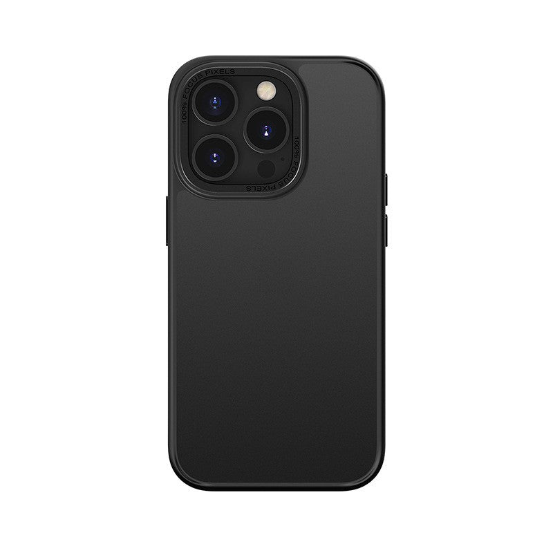 Husa de protectie pentru iPhone 14 Pro Max, cu suport metalic pentru camera, Bracket Series, Flippy, Protectie Antisoc, PC mat, silicon moale pe margini, Negru-1
