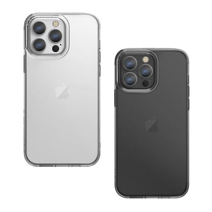 Husa de protectie pentru iPhone 14 Pro Max, cu suport metalic pentru camera, Bracket Series, Flippy, Protectie Antisoc, PC mat, silicon moale pe margini, Transparent-1
