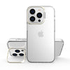 Husa de protectie pentru iPhone 14 Pro Max, cu suport metalic pentru camera, Bracket Series, Flippy, Protectie Antisoc, PC mat, silicon moale pe margini, Transparent-0