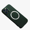 Husa de protectie pentru iPhone 14 Pro Max, Flippy, Magnetica, MagSafe, Carbon Fiber Protectie Antisoc, Verde-0