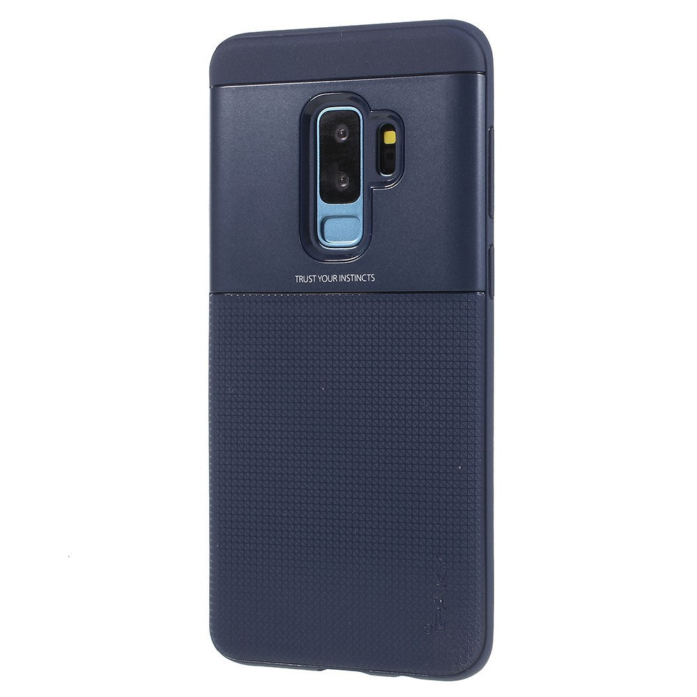 Husa de protectie pentru Samsung Galaxy S9 Plus Ipaky Elegant Grid Design TPU Hybrid Albastru-1