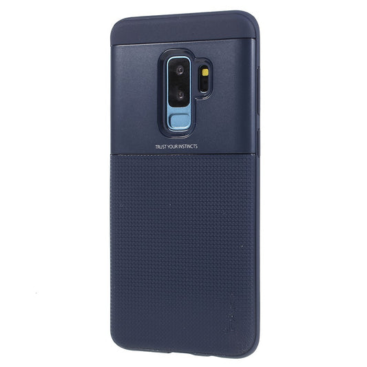 Husa de protectie pentru Samsung Galaxy S9 Plus Ipaky Elegant Grid Design TPU Hybrid Albastru-1
