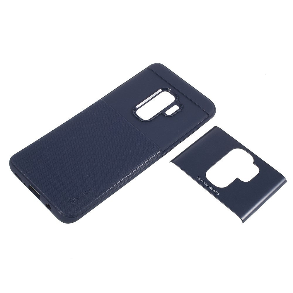 Husa de protectie pentru Samsung Galaxy S9 Plus Ipaky Elegant Grid Design TPU Hybrid Albastru-5