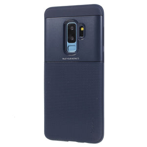 Husa de protectie pentru Samsung Galaxy S9 Plus Ipaky Elegant Grid Design TPU Hybrid Albastru-0