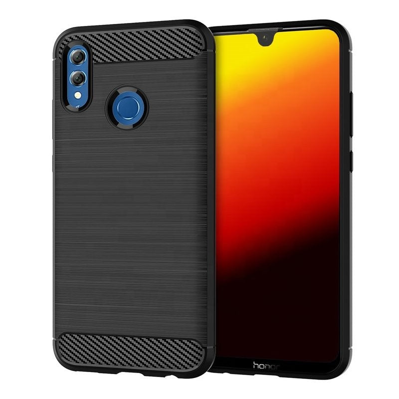 Husa de protectie Tpu, carbon, pentru Huawei Y7 2019, Negru-0