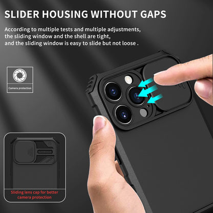Husa Defender cu Stand pentru iPhone 12 Pro, Negru, Suport reglabil, Antisoc, Protectie glisanta pentru camera, Flippy-4