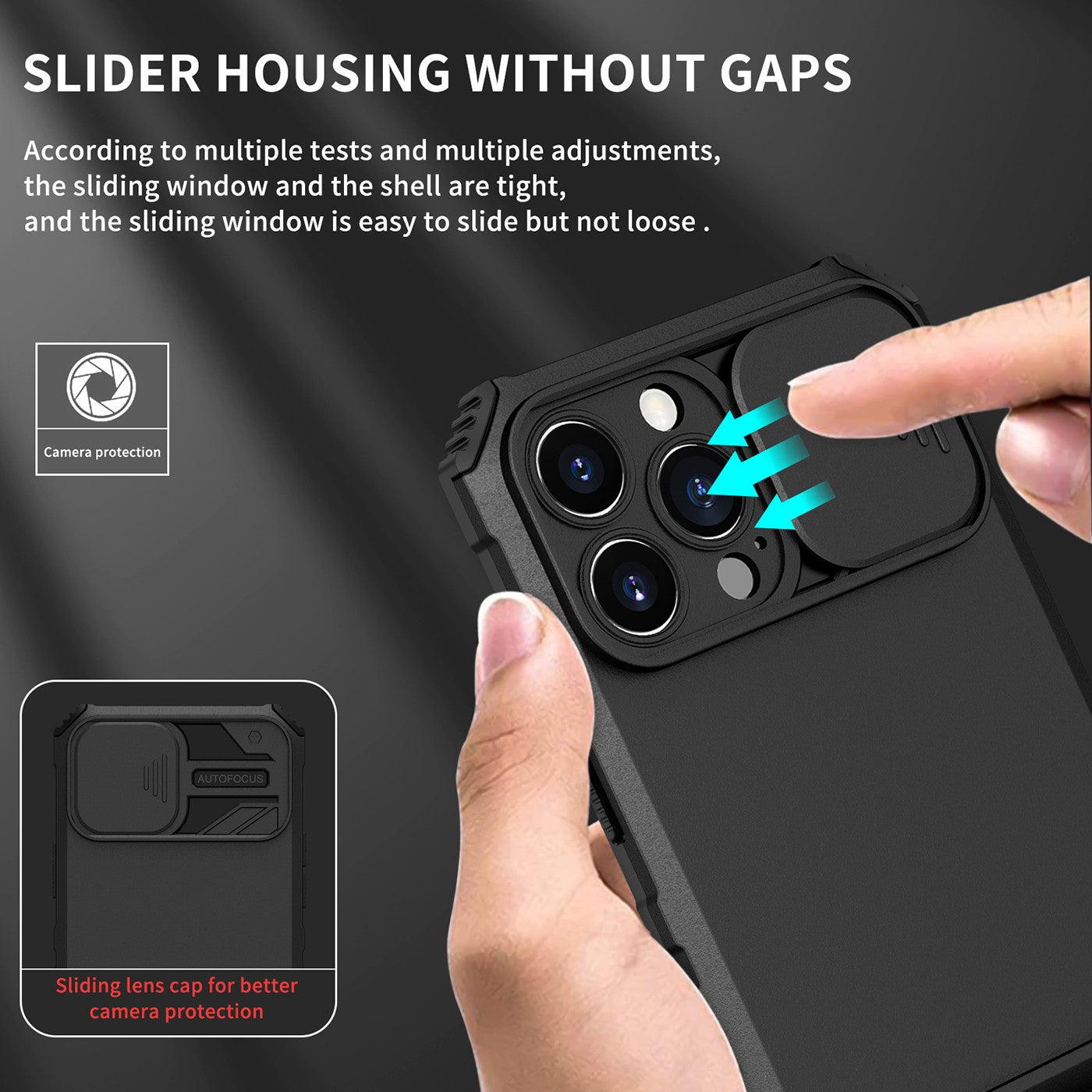 Husa Defender cu Stand pentru iPhone 13, Negru, Suport reglabil, Antisoc, Protectie glisanta pentru camera, Flippy-4