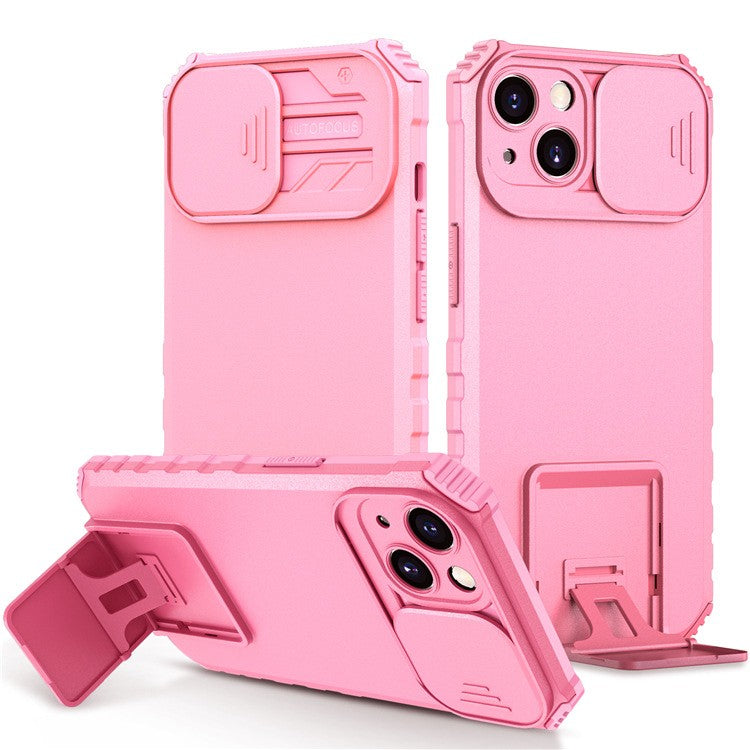 Husa Defender cu Stand pentru iPhone 13 Pro Max, Roz, Suport reglabil, Antisoc, Protectie glisanta pentru camera, Flippy-1