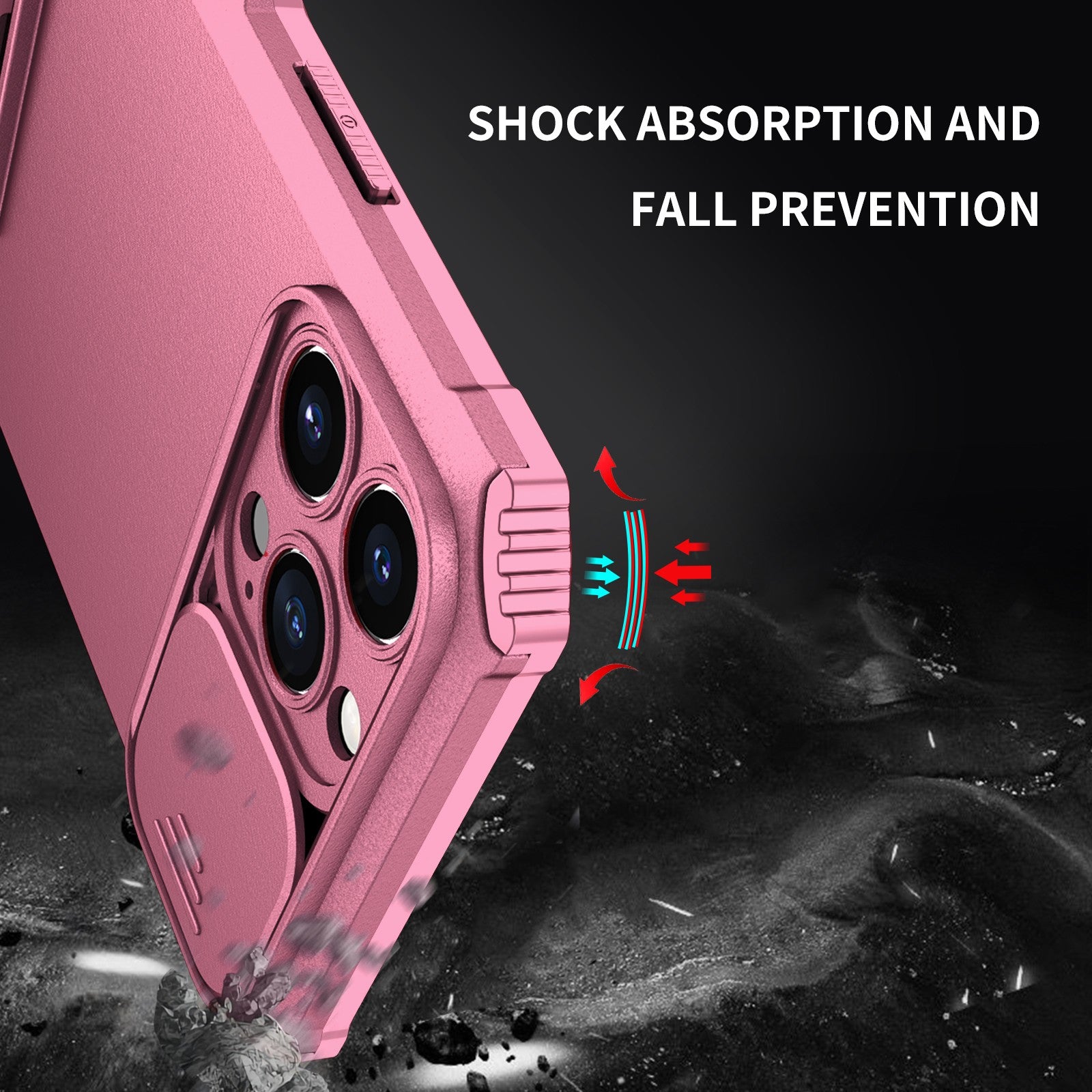 Husa Defender cu Stand pentru iPhone 13 Pro Max, Roz, Suport reglabil, Antisoc, Protectie glisanta pentru camera, Flippy-4
