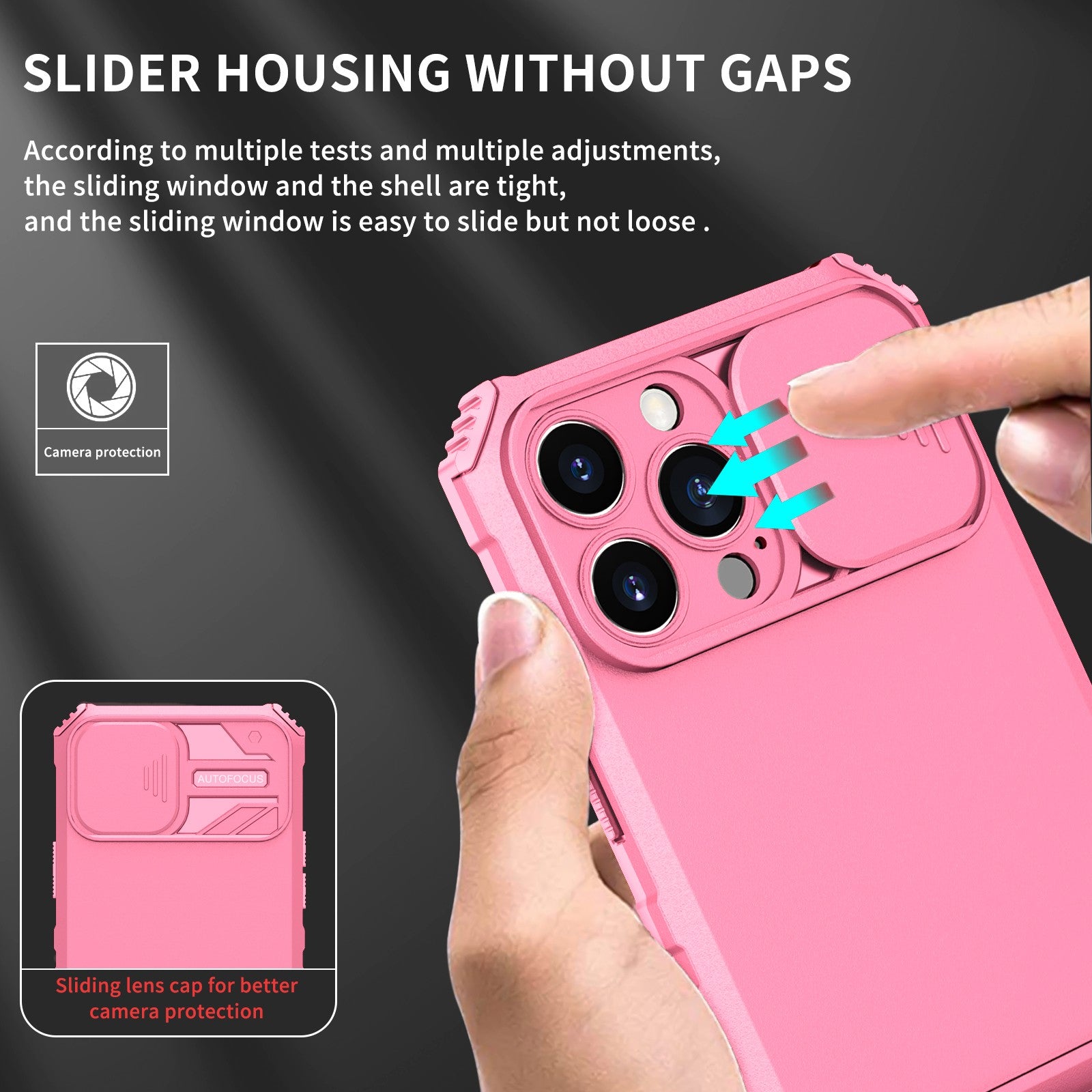 Husa Defender cu Stand pentru iPhone 13 Pro Max, Roz, Suport reglabil, Antisoc, Protectie glisanta pentru camera, Flippy-6